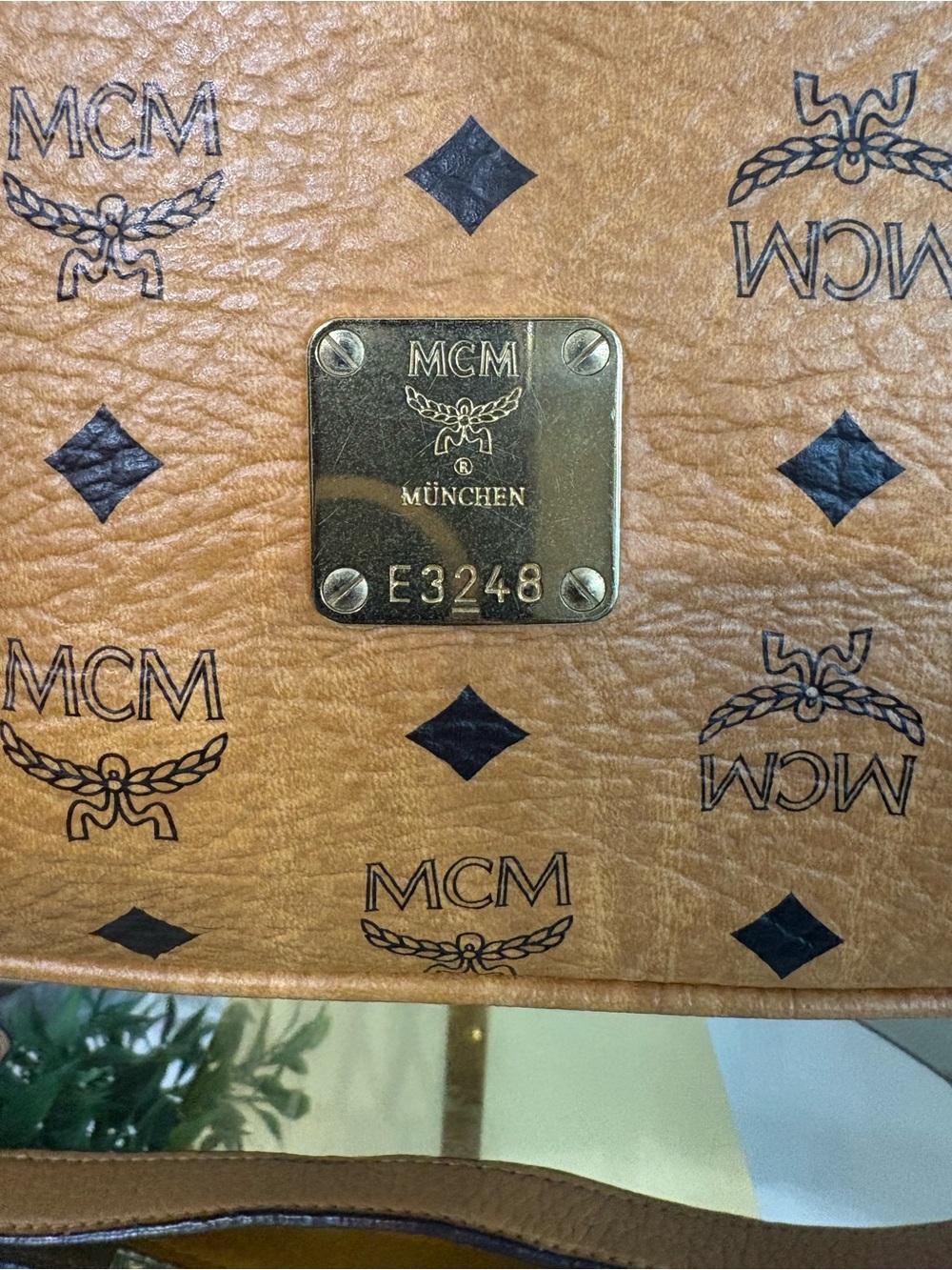 MCM Cognac Visetos Monogram Tote Bag Crossbody Shoulder - Picture 4 of 16